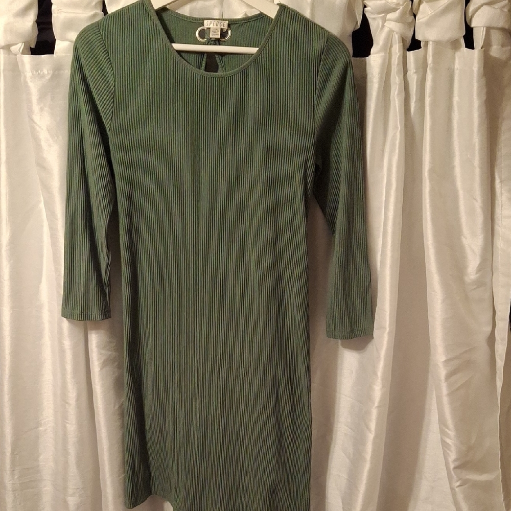 Spense Olive Long Sleeve Dress SP